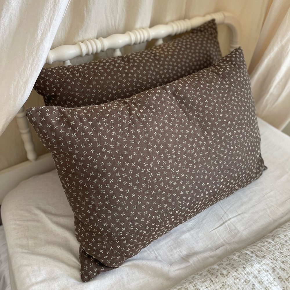 Brown Floral Pillows (2)